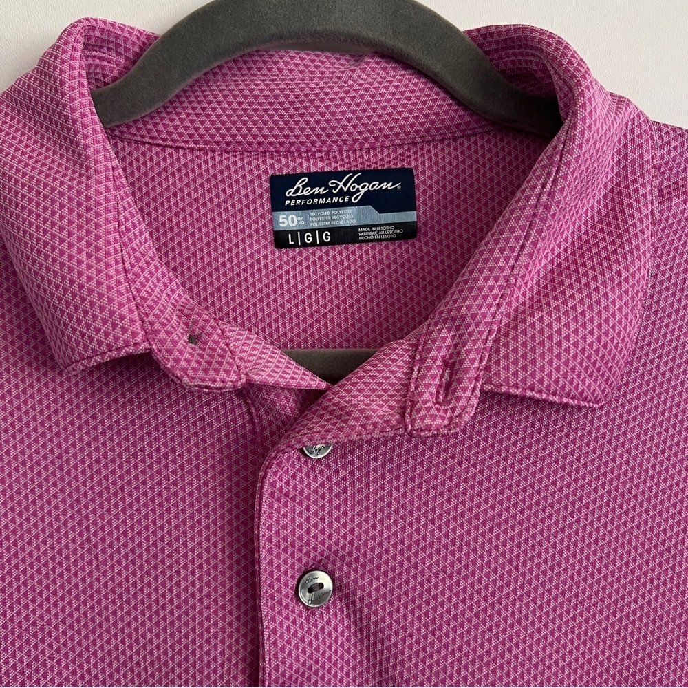 Ben Hogan Performance Pink Golf Polo Shirt-Men’s Size Large - Picture 2 of 4
